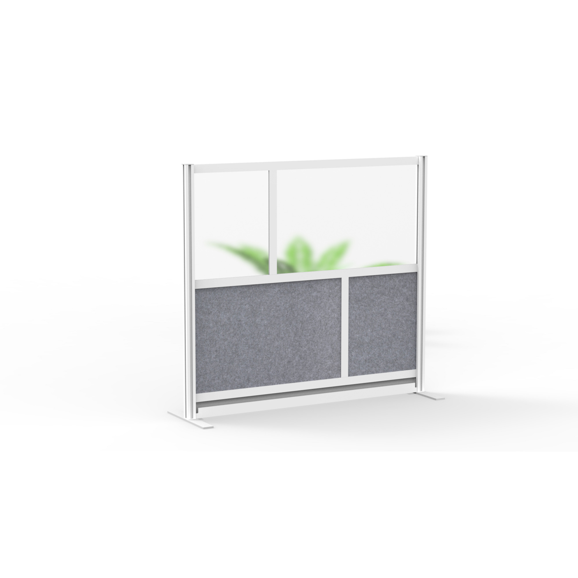 Luxor Modular Room Divider - 53in. x 48in., Aluminum Frame, Sound-Absorbent, Frosted Acrylic Panels, Model# MW-5348-FCG